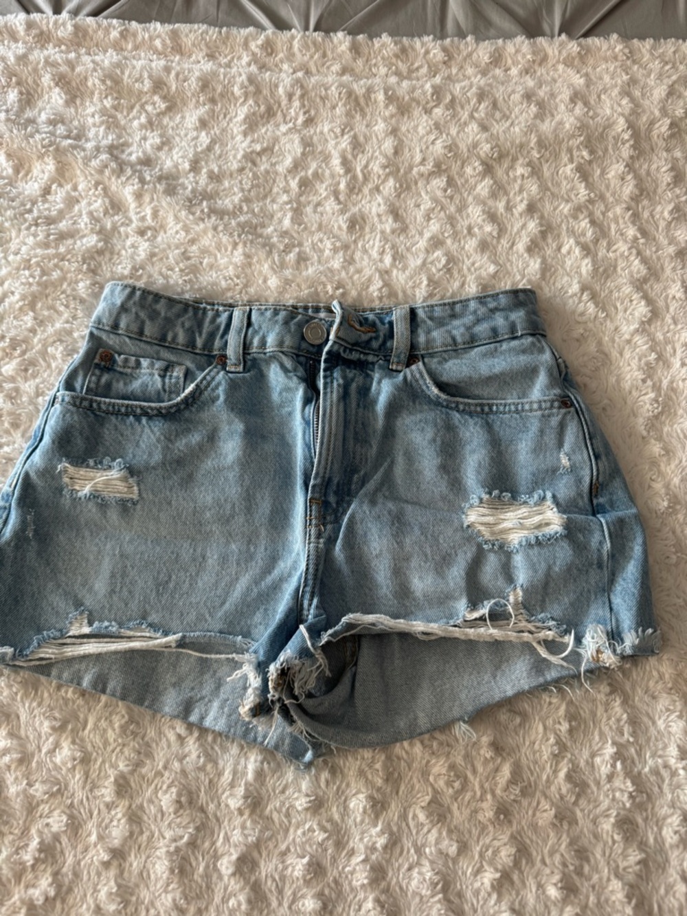Primark Light Blue Distressed Denim Cutoff Shorts